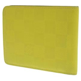 Louis Vuitton-Carteira bi-fold Damier Infini Louis Vuitton-Amarelo