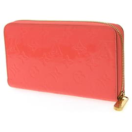 Louis Vuitton-Louis Vuitton Vernis Long Wallet in Rose Litchi-Pink