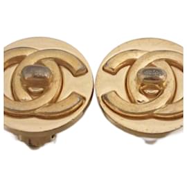 Chanel-Vintage Gold Clip Ohrringe von Chanel-Golden