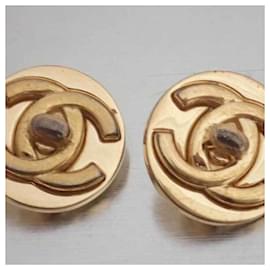 Chanel-Vintage Gold Clip Ohrringe von Chanel-Golden