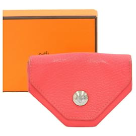 Hermès-Porte-monnaie Hermes Le Sois Sanduze en rose-Rose