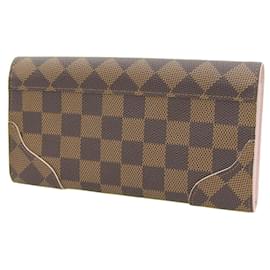 Louis Vuitton-Louis Vuitton Damier Portefeuille Kaisa Long Wallet-Brown,Pink,Damier ebene