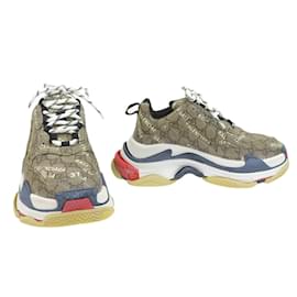 Gucci-Gucci × Balenciaga El Proyecto Hacker Zapatillas Triple S-Castaño,Blanco,Beige