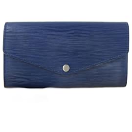 Louis Vuitton-Louis Vuitton Epi Portefeuille Sarah Long Wallet-Blue