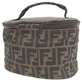 Fendi-Fendi Zucca-Muster FF Vanity Bag-Braun