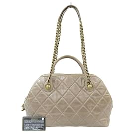 Chanel-Bolso de cuero Matelassé Chanel-Castaño