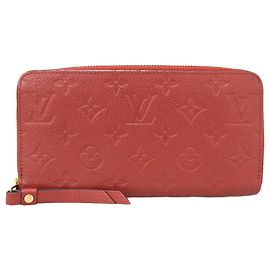 Louis Vuitton Monogram Empreinte Zippy Wallet Case Red