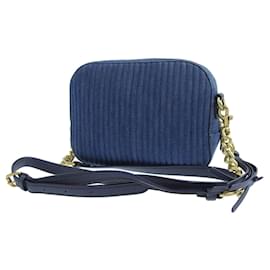 Coach-Sac à bandoulière en denim matelassé avec clous Coach-Bleu