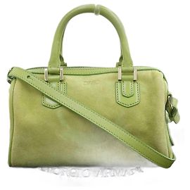 Bolsa 2WAY em camurça verde Giorgio Armani Verde