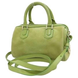 Giorgio Armani-Giorgio Armani Green Suede 2WAY Handbag-Green