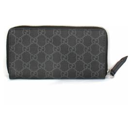 Gucci-Cartera Long Bill Gucci en lona GG negra-Negro