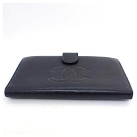 Chanel-Chanel Caviar Leather Long Wallet-Black,Golden