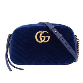 Gucci-Bolso de Hombro Gucci Marmont-Azul