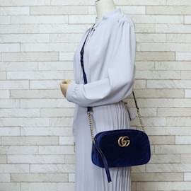 Gucci-Bolso de Hombro Gucci Marmont-Azul