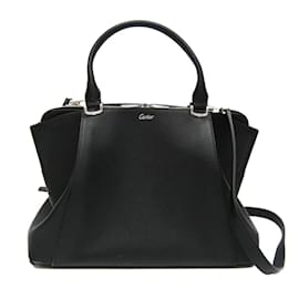 Cartier-Bolso de cuero C de Cartier para mujeres-Negro