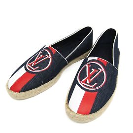 Louis Vuitton Women's Slip On Shoes White Red Navy blue
