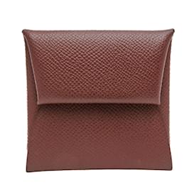 Hermès-Monedero de cuero Epsom Burdeos de Hermes Bastia-Burdeos