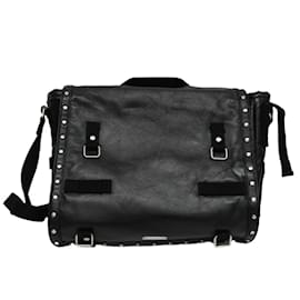 Saint Laurent-Bolso de cuero negro Saint Laurent-Negro