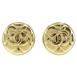 Orecchini a clip vintage placcati in oro Chanel Matelassé Altro