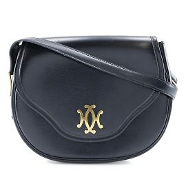 Hermès Bolsa de Ombro Double H em Couro de Bezerro Vintage Hermes Preto