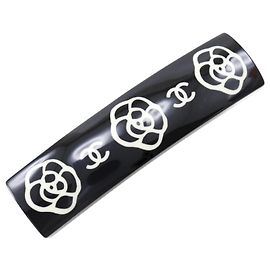Fermaglio Camelia Chanel Coco Mark Valletta Nero Bianco