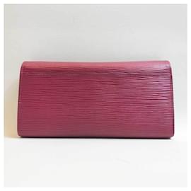 Louis Vuitton-Louis Vuitton Epi Portefeuille Sarah Long Wallet-Red,Fuschia
