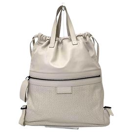Bottega Veneta Leather Backpack White Cream