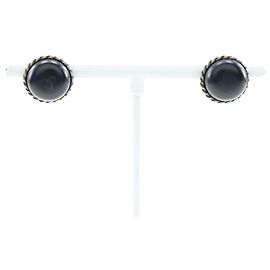 Chanel Coco Mark Stud Earrings Black