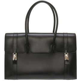 Hermès Hermes Drag 2 Handtasche aus schwarzem Kalbsleder Schwarz