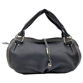 Céline Bolsa de ombro de couro preto agridoce da Celine Preto