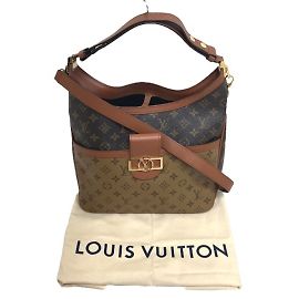 Dauphine Schultertasche Monogram Reverse Louis Vuitton Braun