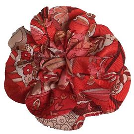 Hermès Spilla Fiore Corsage Rossa Hermes Rosso