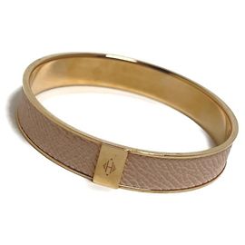 Hermès Pulseira de couro Hermes GP Rosa Dourado