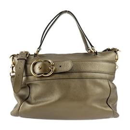 Gucci-Gucci Handbag 269963 in Bronze Leather-Bronze