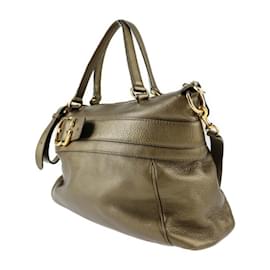 Gucci-Gucci Handbag 269963 in Bronze Leather-Bronze