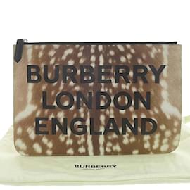 Burberry-Pochette à main léopard Burberry Londres-Marron