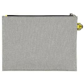 Givenchy-Givenchy Gray and Yellow Clutch Bag-Brown,Yellow