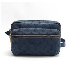 Borsa a spalla in denim Monogram Louis Vuitton Marrone scuro