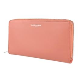 Balenciaga-Porte-monnaie en cuir rose saumon Balenciaga-Rose