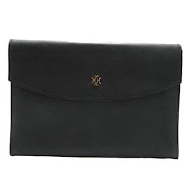 Hermès-Pochette en cuir Taurillon Clemence d'Hermès-Noir