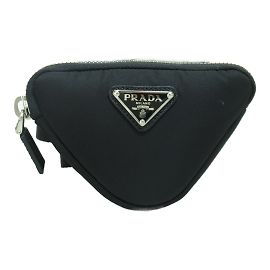 Cinturón de poliéster negro Prada con pouch Negro