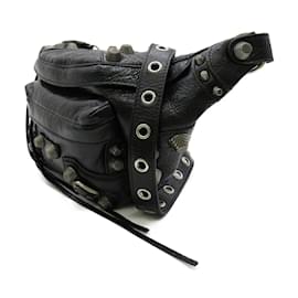 Balenciaga-Bolsa de ombro de couro preto Balenciaga-Preto