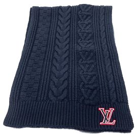 Sciarpa in lana navy Louis Vuitton Blu navy