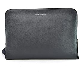 Burberry-Burberry Black Leather and Nylon Canvas Shoulder Bag-Black