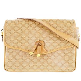 Céline Bolso de hombro de PVC beige para mujer con patrón Old Macadam de Celine Beige