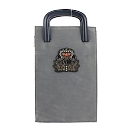 Christian Louboutin-Christian Louboutin Trick Track Small Handbag-Brown,Navy blue