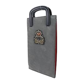 Christian Louboutin-Christian Louboutin Trick Track Small Handbag-Brown,Navy blue