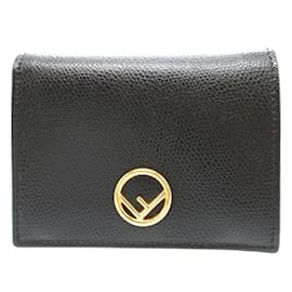 Fendi-Fendi Black Leather Bifold Wallet-Black