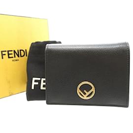 Fendi-Fendi Black Leather Bifold Wallet-Black