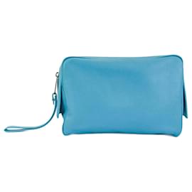 Bottega Veneta-Pochette en cuir bleu Bottega Veneta-Bleu